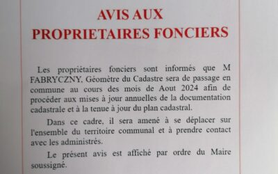 Mise à jour du cadastre
