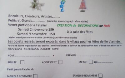 Atelier décorations de Noël